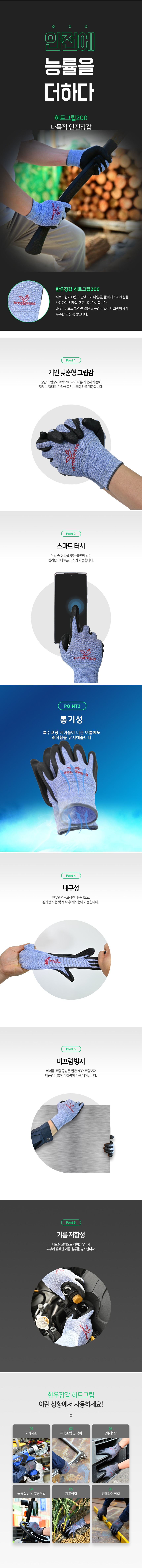 [HANWOO] 히트그립200 NBR 코팅장갑 (10개입)